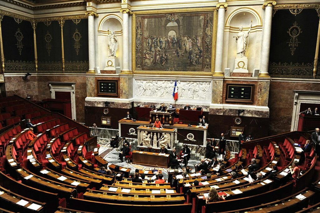 L'hémicycle de l'Assemblée nationale en 2013 (source: Wikimedia Commons)